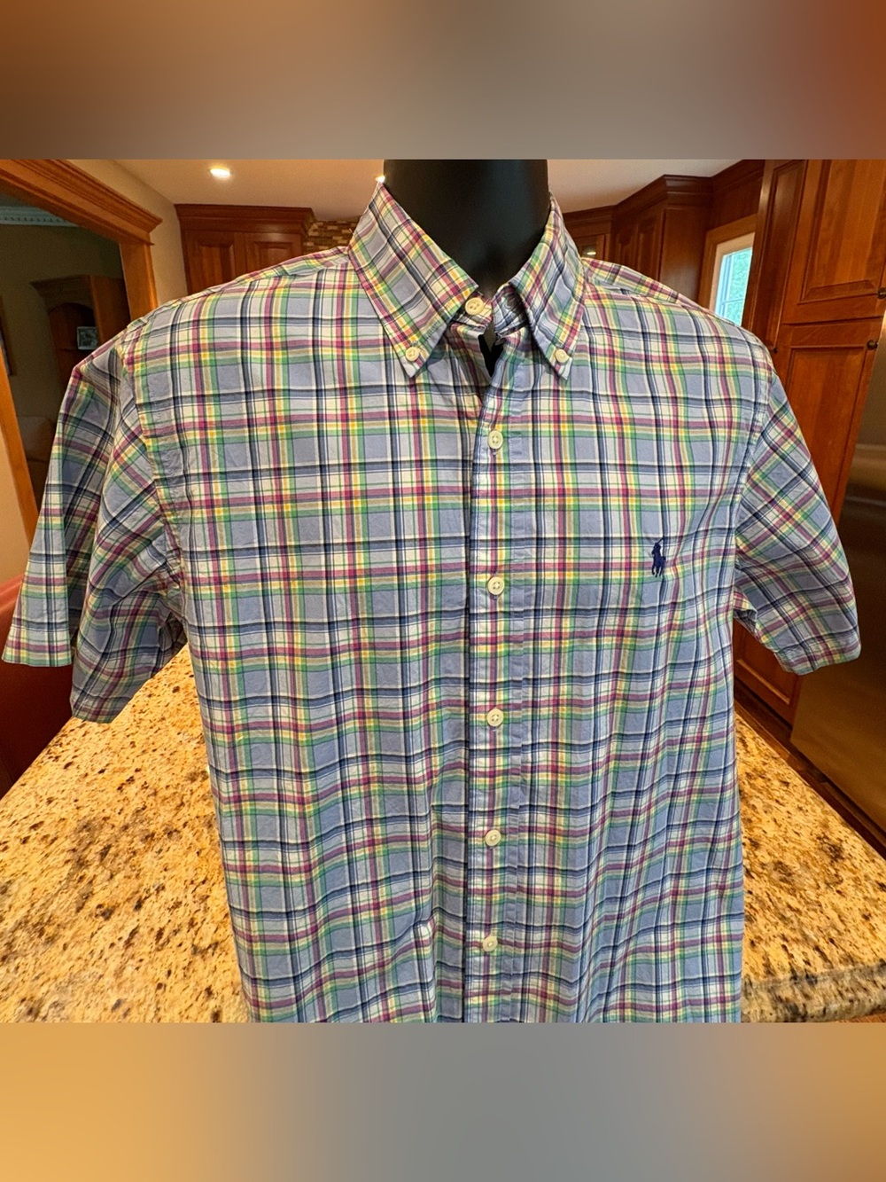 Polo by Ralph Lauren men’s multi-colored Plaid Button-Down Shirt w/iconic logo.